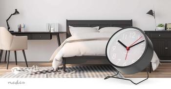 Analoger Tischwecker Snoozefunktion Leises Uhrwerk Schwarz - Nedis