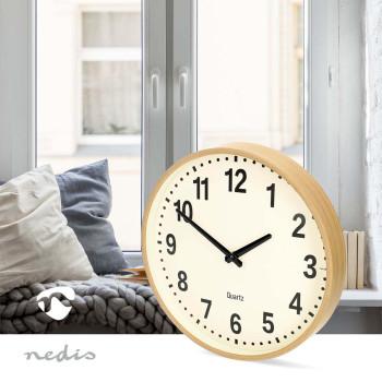 Wandklok Durchmesser: 300 mm Kunststoff Leiser Lauf Holz - Nedis