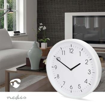 Wandklok Durchmesser: 360 mm ABS Stille Bewegung Weiß - Nedis