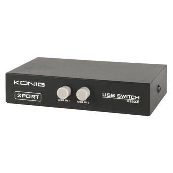 USB 2.0 Switch 2 Anschlüsse - König